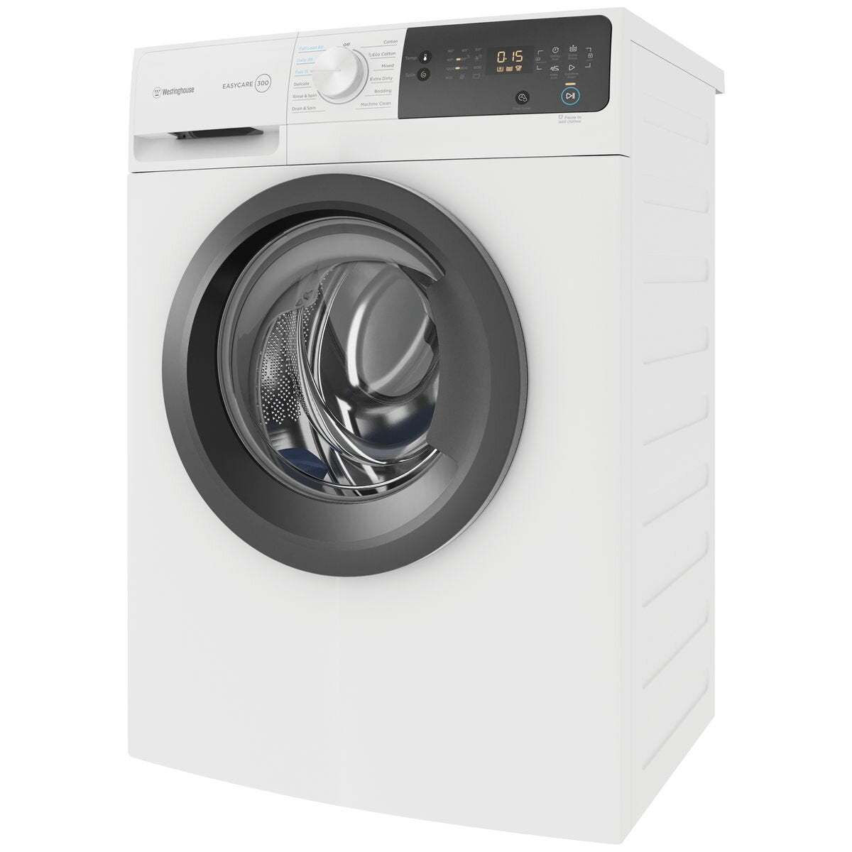 Westinghouse EasyCare 300 7.5kg Front Load Washing Machine - White, 1200rpm Spin - WWF7524N3WAS