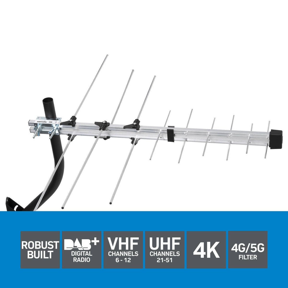 Antsig VHF UHF Outdoor Antenna Kit - 740mm x 65mm x 856mm - Digital TV Reception - SuperSaverAU - view 2