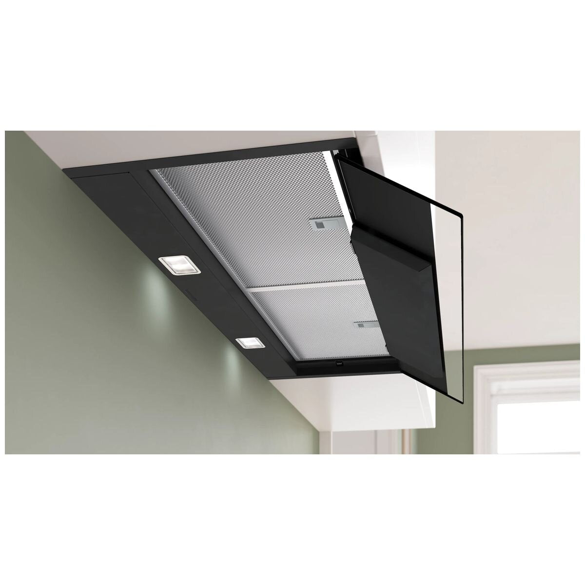 Bosch Series 8 90cm Integrated Rangehood - Matte Black - 851m³/h, 5 Fan Speeds, Smart - DBB98ET60A