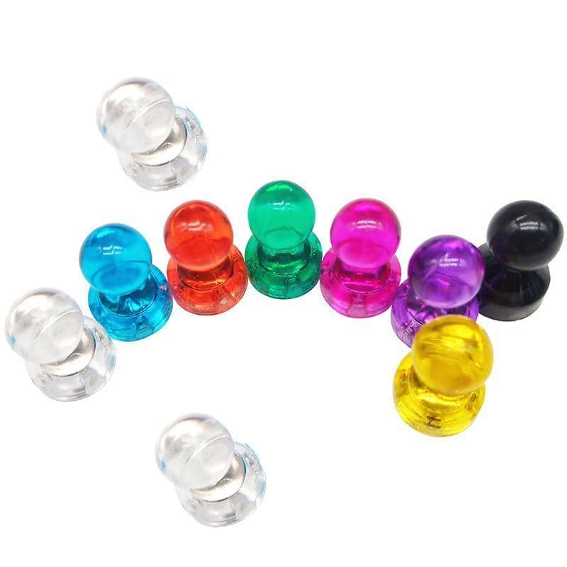 Decorative Push Pin Magnets for Fridge and Whiteboard - Pack of 10