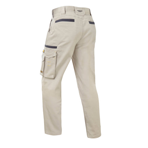 DeWALT Acoma PROStretch Work Trousers - Khaki, Size 40, 97% Cotton Stretch