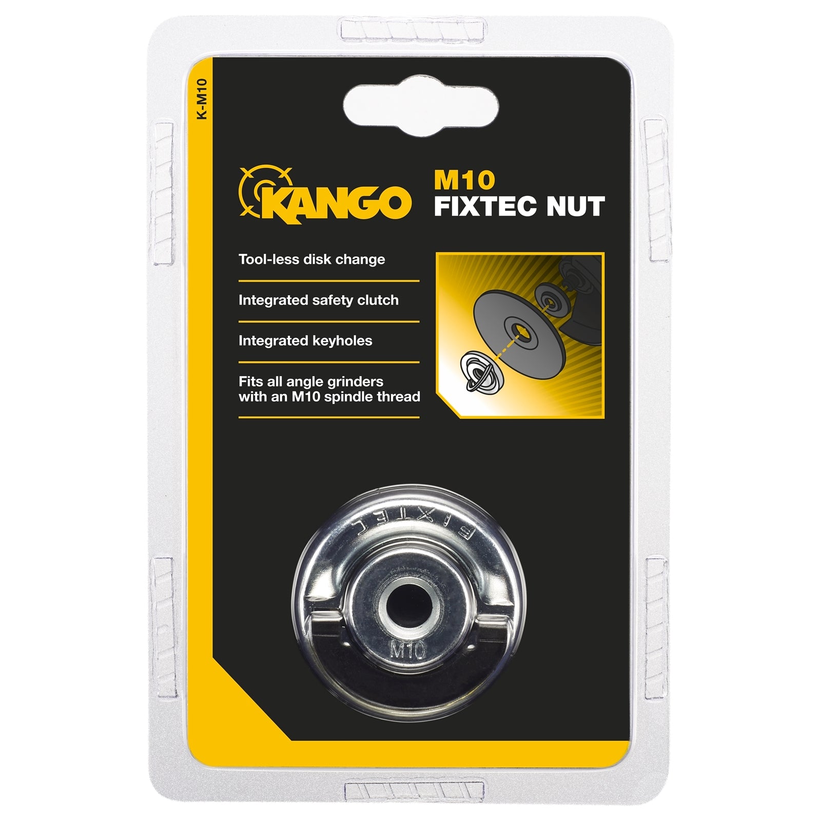 Kango M10 Fixtec Nut, Steel, Quick Disc Change for Angle Grinders