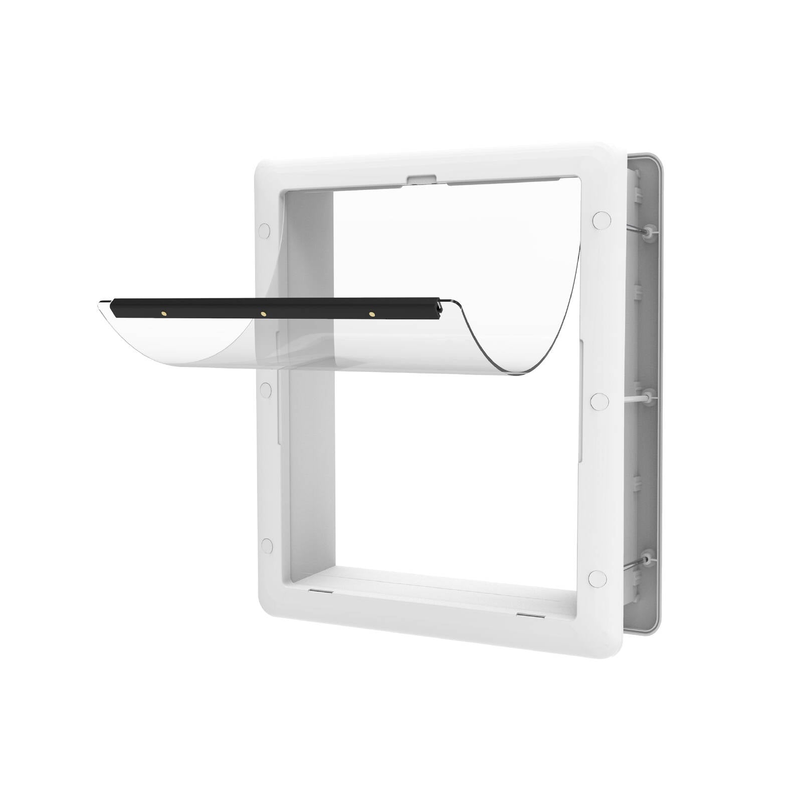 Hakuna Pets Medium Essential Pet Door - White Plastic with Lockable Flap
