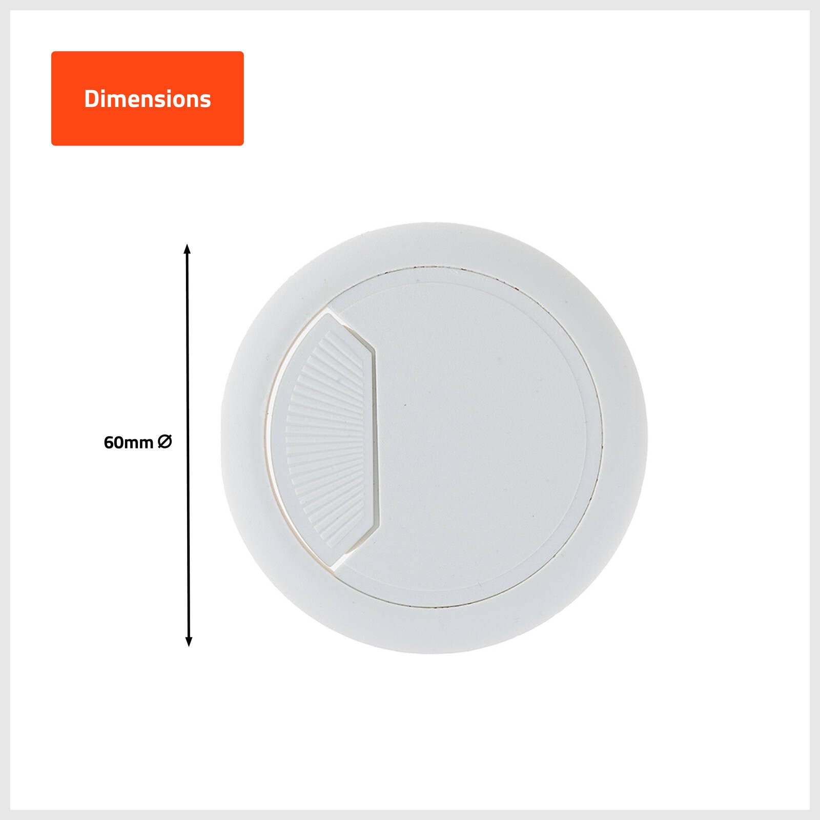 Taskmaster 60mm White Plastic Cable Duct - 6 Pack