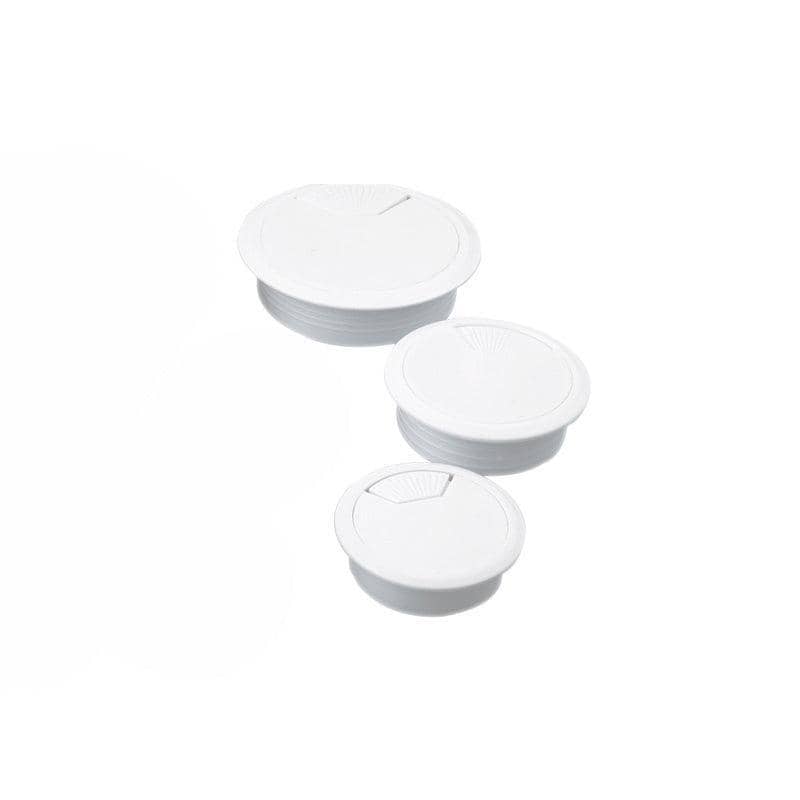 Desk Cable Grommet Hole Cover 50mm - White, Pack of 12