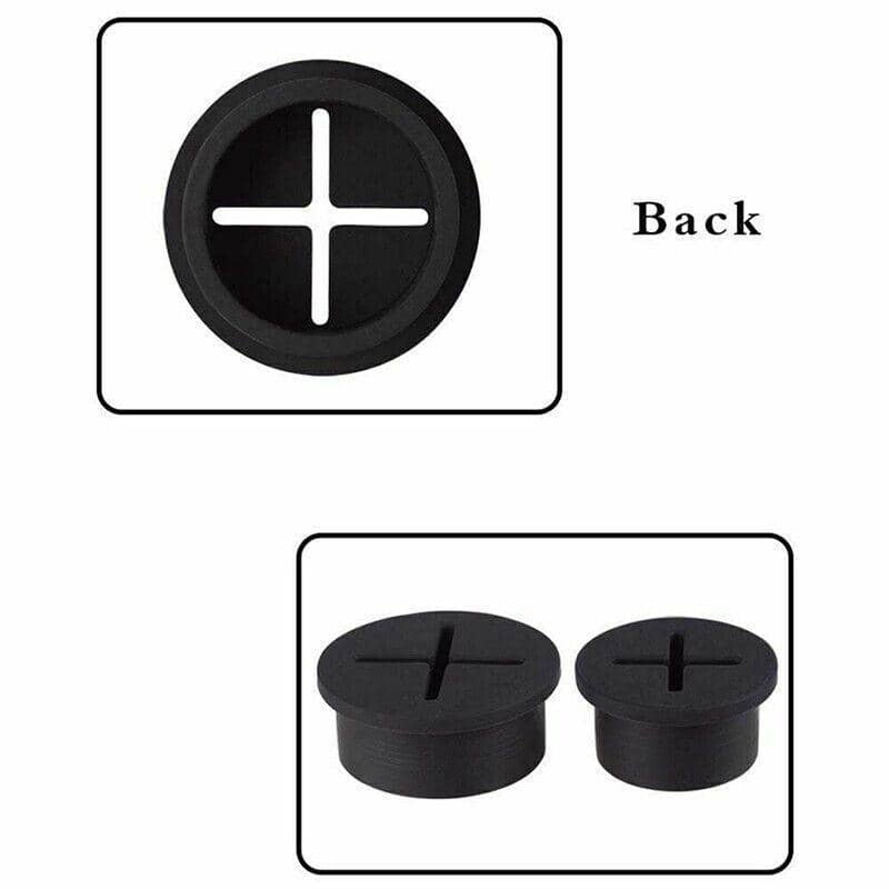 Desk Cable Hole Cover Grommets, 20 mm Round, Pack of 10 - Black - view 4