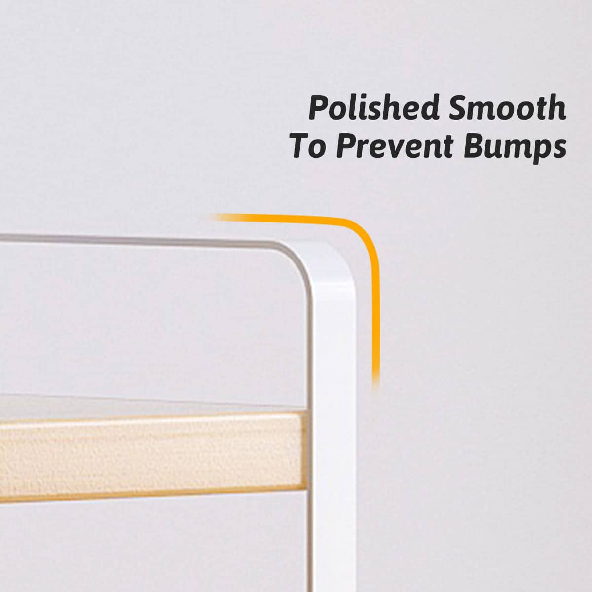 Desktop Storage Shelf with Two Tiers, Wood and White Metal, 50 x 20 x 18 cm - view 5