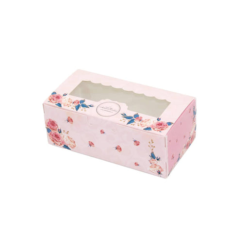 Dessert Gift Box with Clear Window - Pink Rose, 2 Piece, Pack of 50