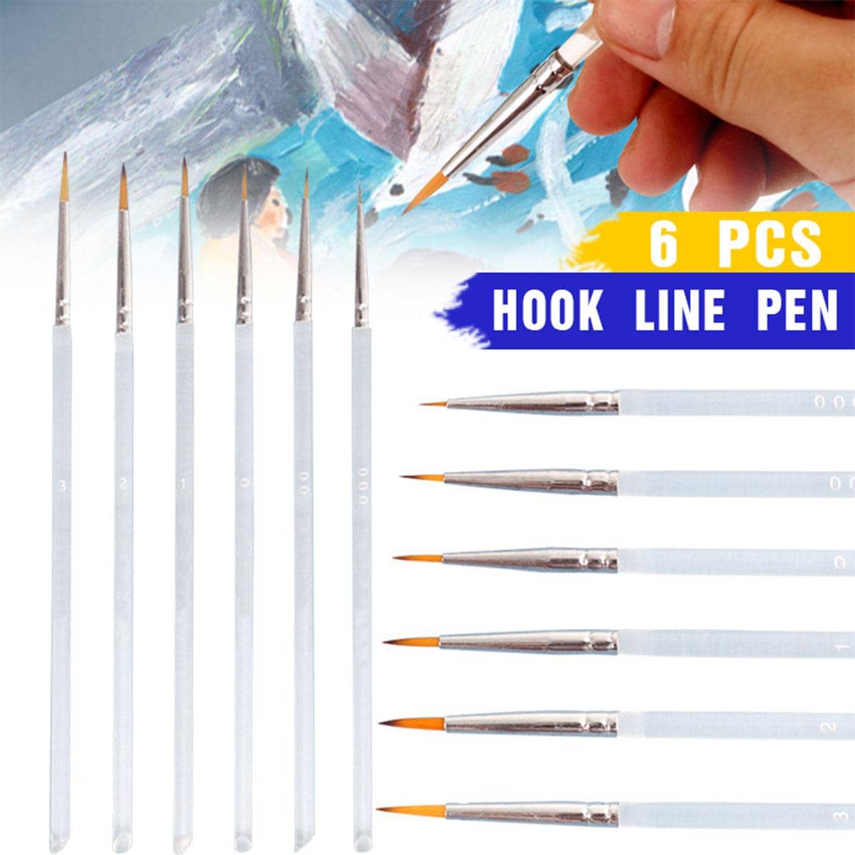 Detail Paint Brushes - 6 Pack, Extra Fine