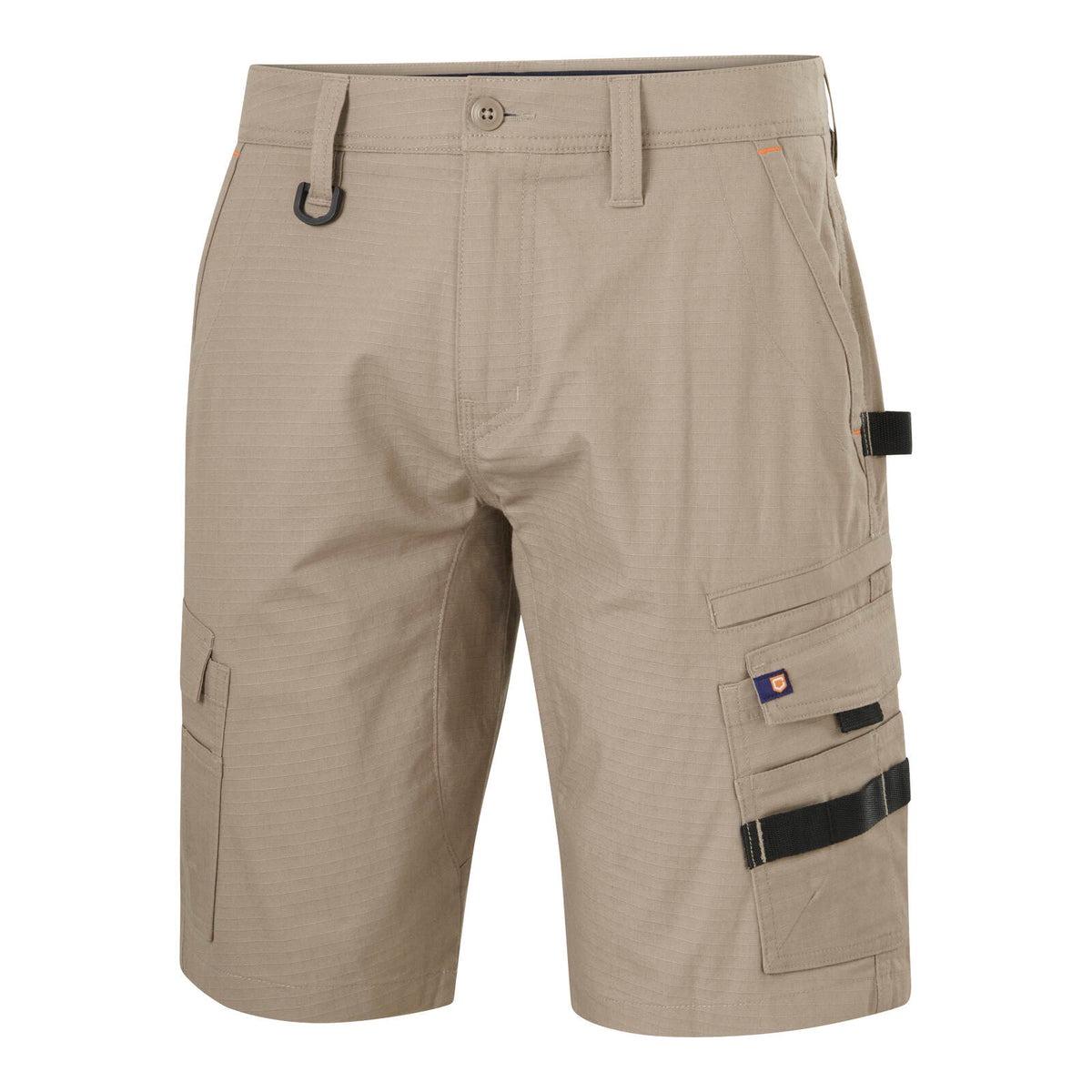 Citeco Mens Ripstop Cargo Mid Shorts, Stretch Cotton, Khaki - Size 87R