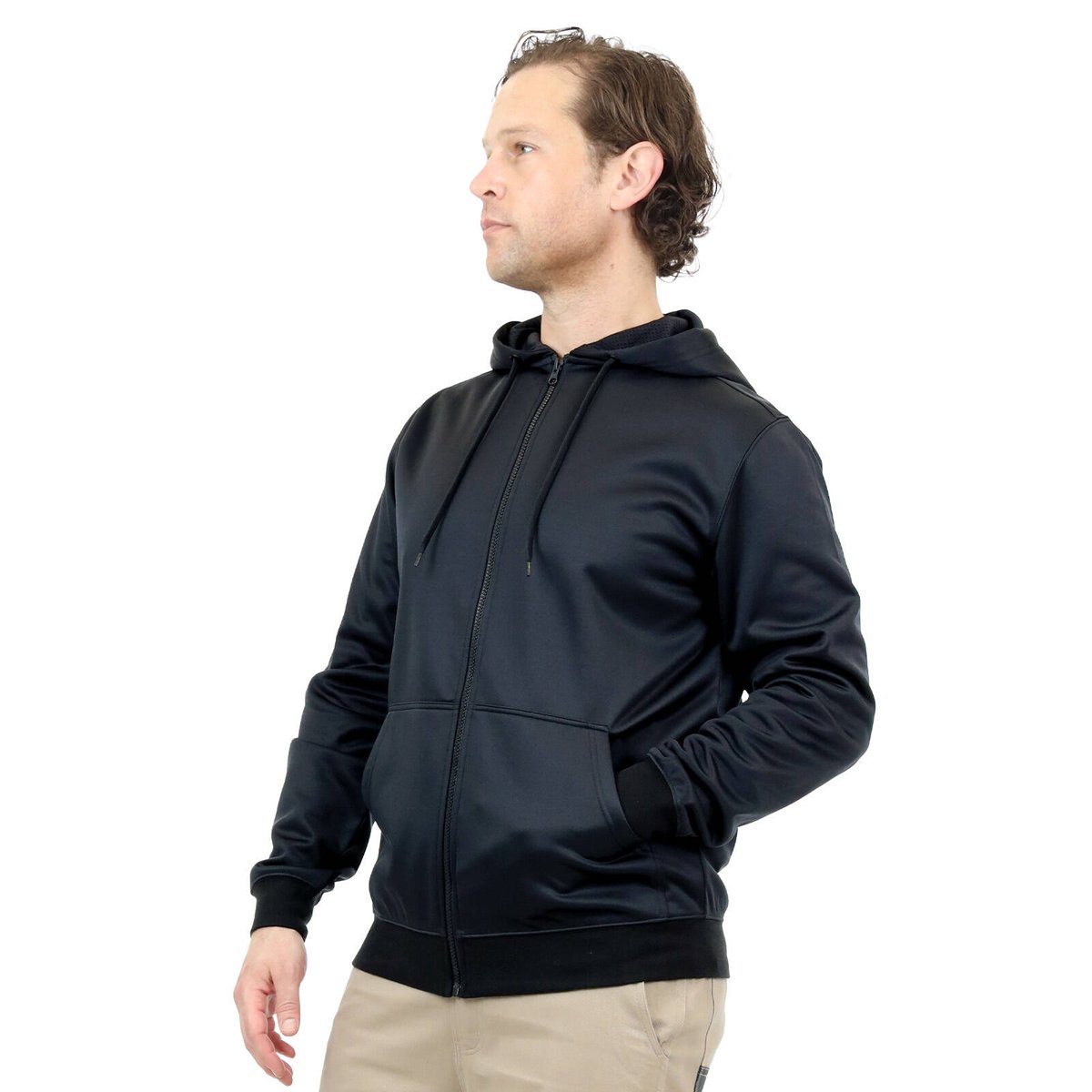 Craftright Men's Black Zip Thru Hoodie Polyester - Small