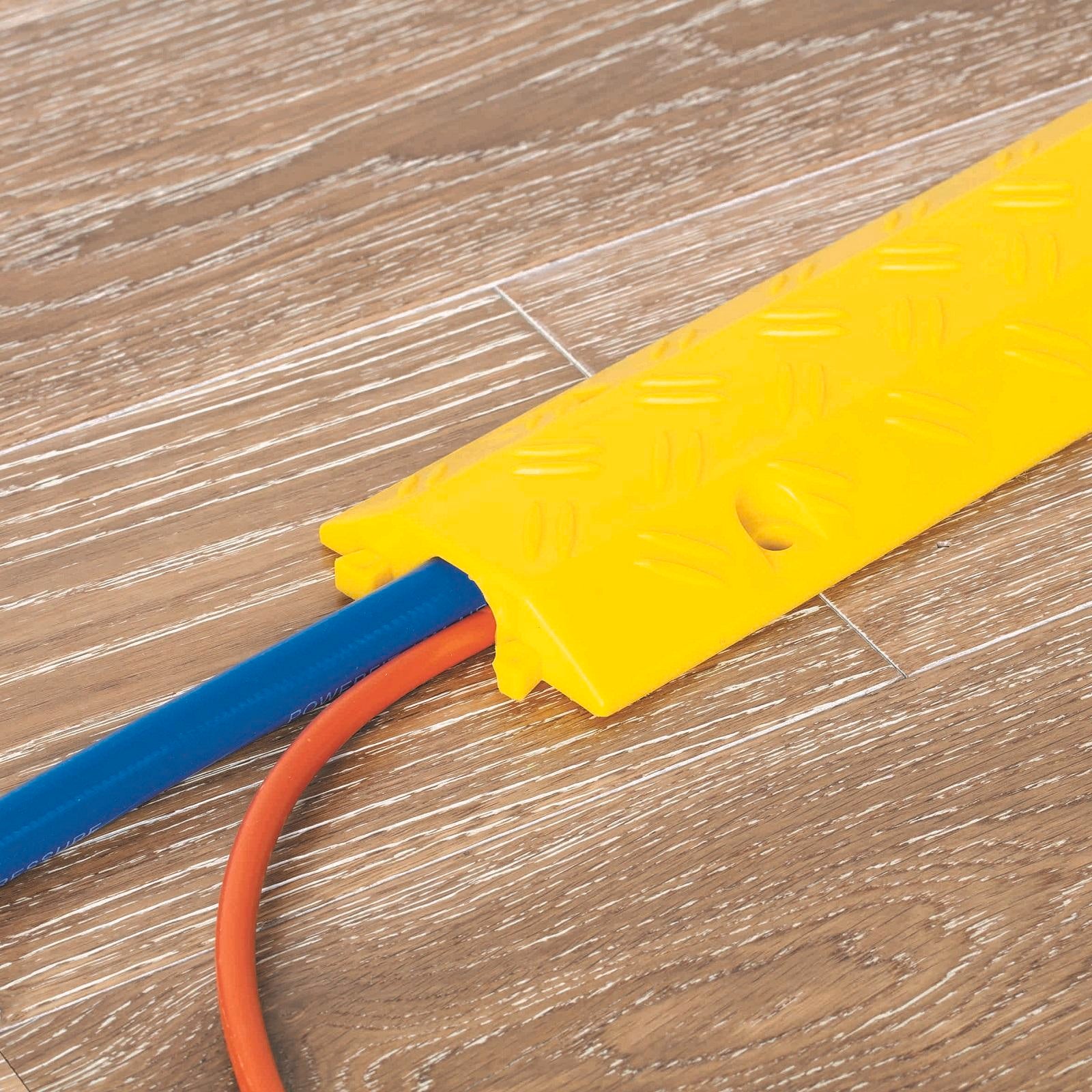 Stahl 100mm x 1m Heavy Duty PU Rubber Cable Cover Yellow Floor Protector