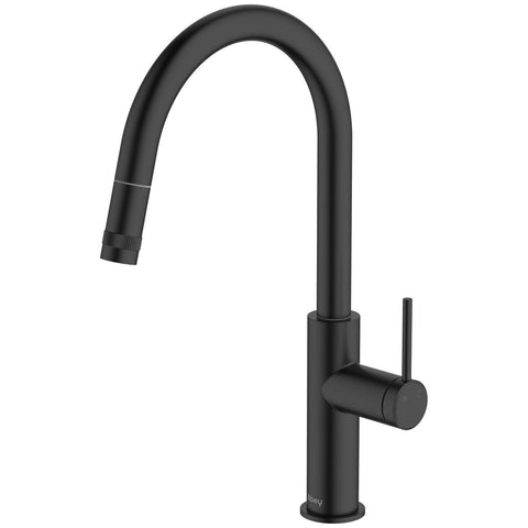 Abey Poco Pull Out Kitchen Mixer Tap - Black, 5 Star Water Rating, 10 Year Warranty - 6K1-B-LF