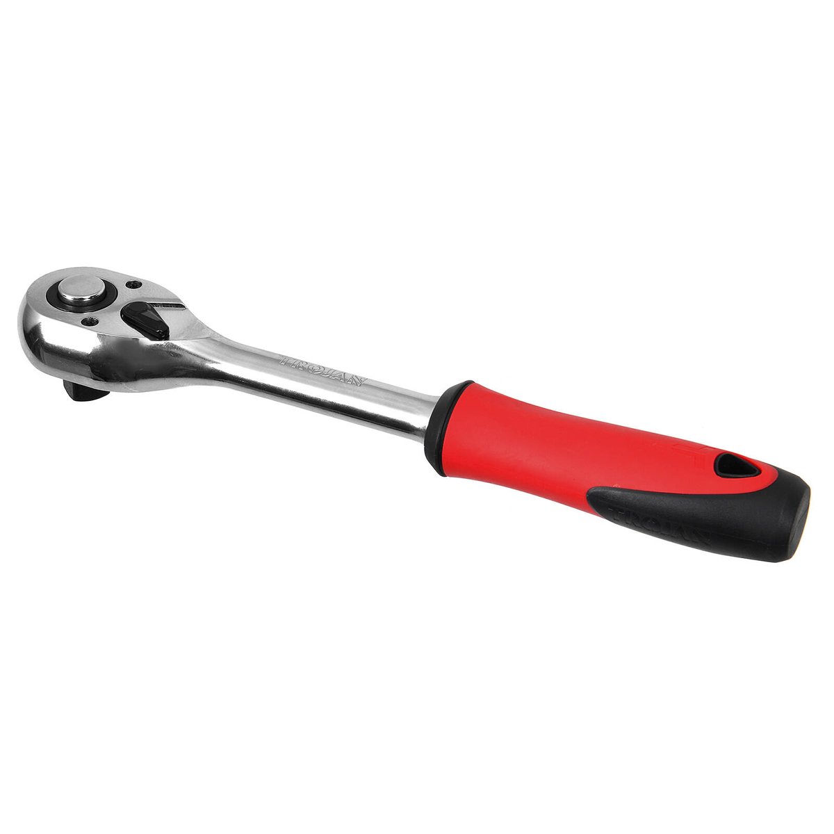 Trojan 1/2" Drive Ratchet with Grip, 72 Tooth Reversible Chrome Vanadium