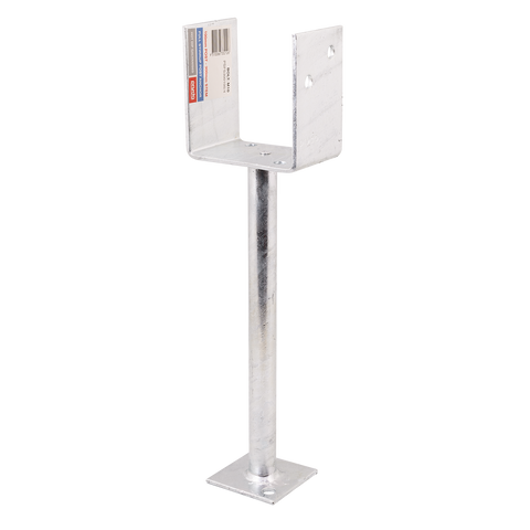 Pryda 300 x 100mm M10 Full Stirrup Galvanised Steel Bolt Down Post Anchor