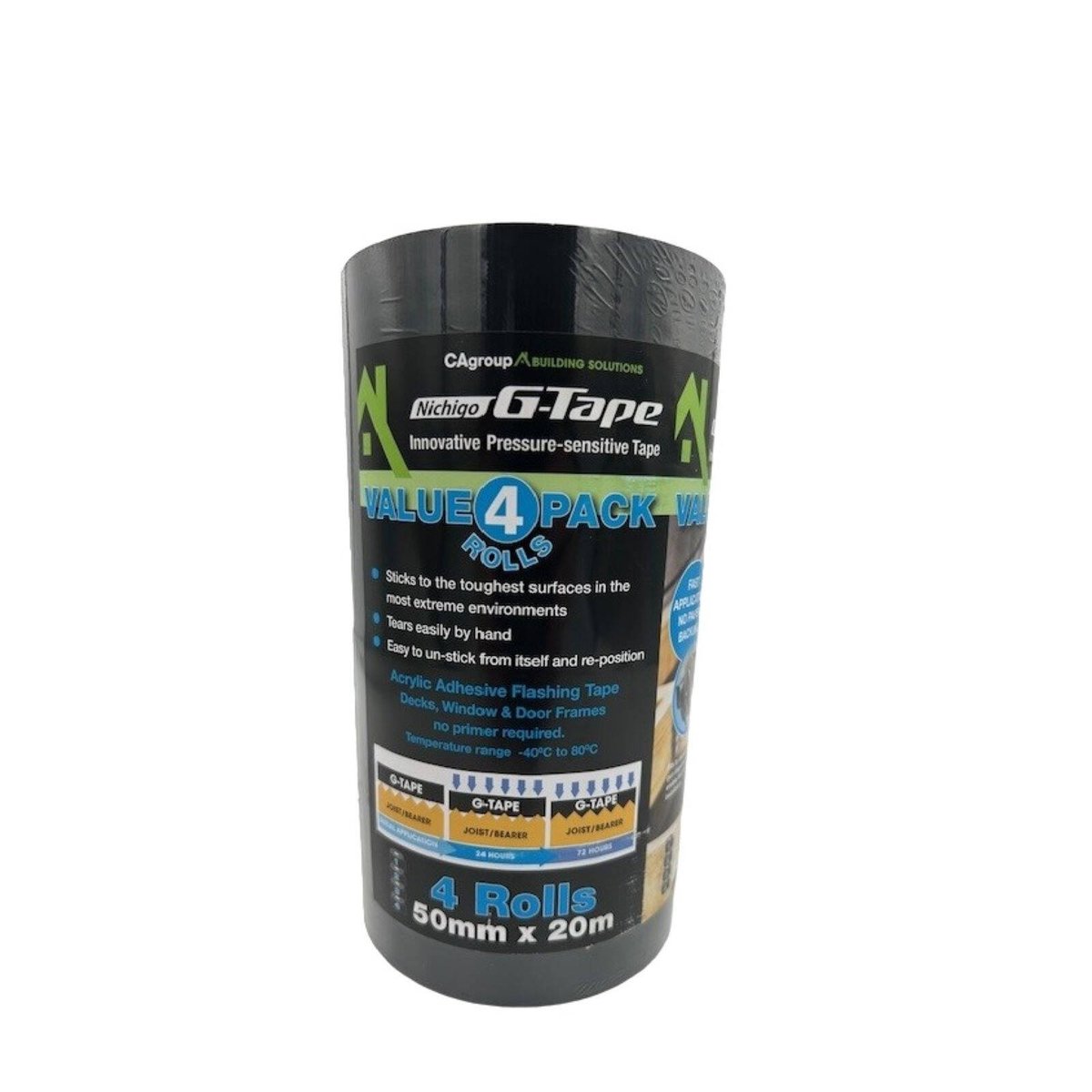 G-Tape 50mm x 20m Black Bearer Protector, 4 Pack Trade Pack