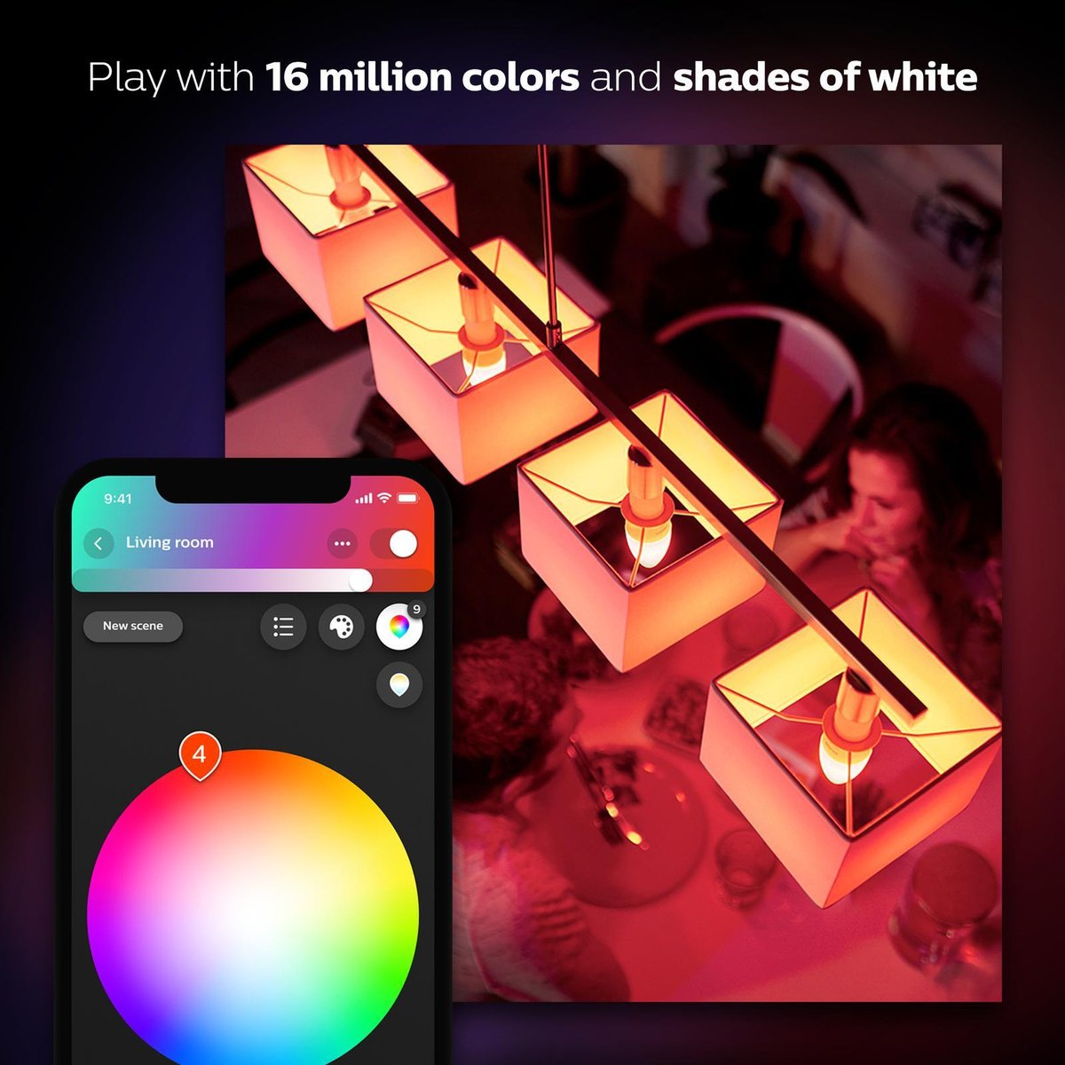 Philips Hue P45 E14 LED Smart Candle 470lm 6W - Colour Changing - Dimmable - SuperSaverAU - view 3