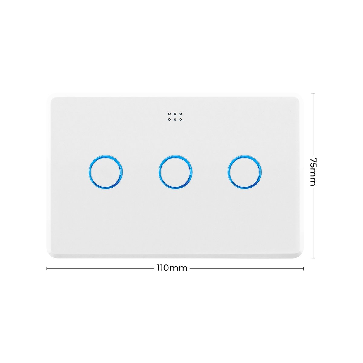 Deta Smart Touch Light Switch - Triple Gang - 40mm x 75mm x 110mm - White - SuperSaverAU - view 5