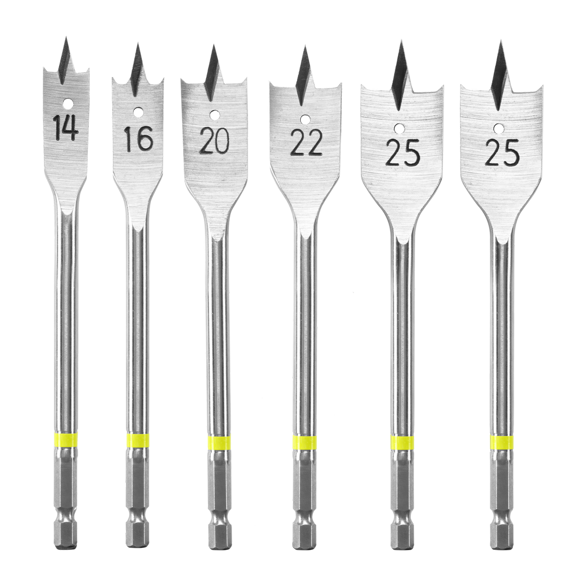 Ryobi 6 Piece Spade Bit Set - Wing Spur for Fast Timber Holes