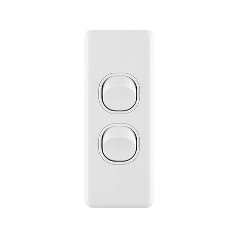 DETA X6 Double Architrave Switch 240V 10A White Polycarbonate