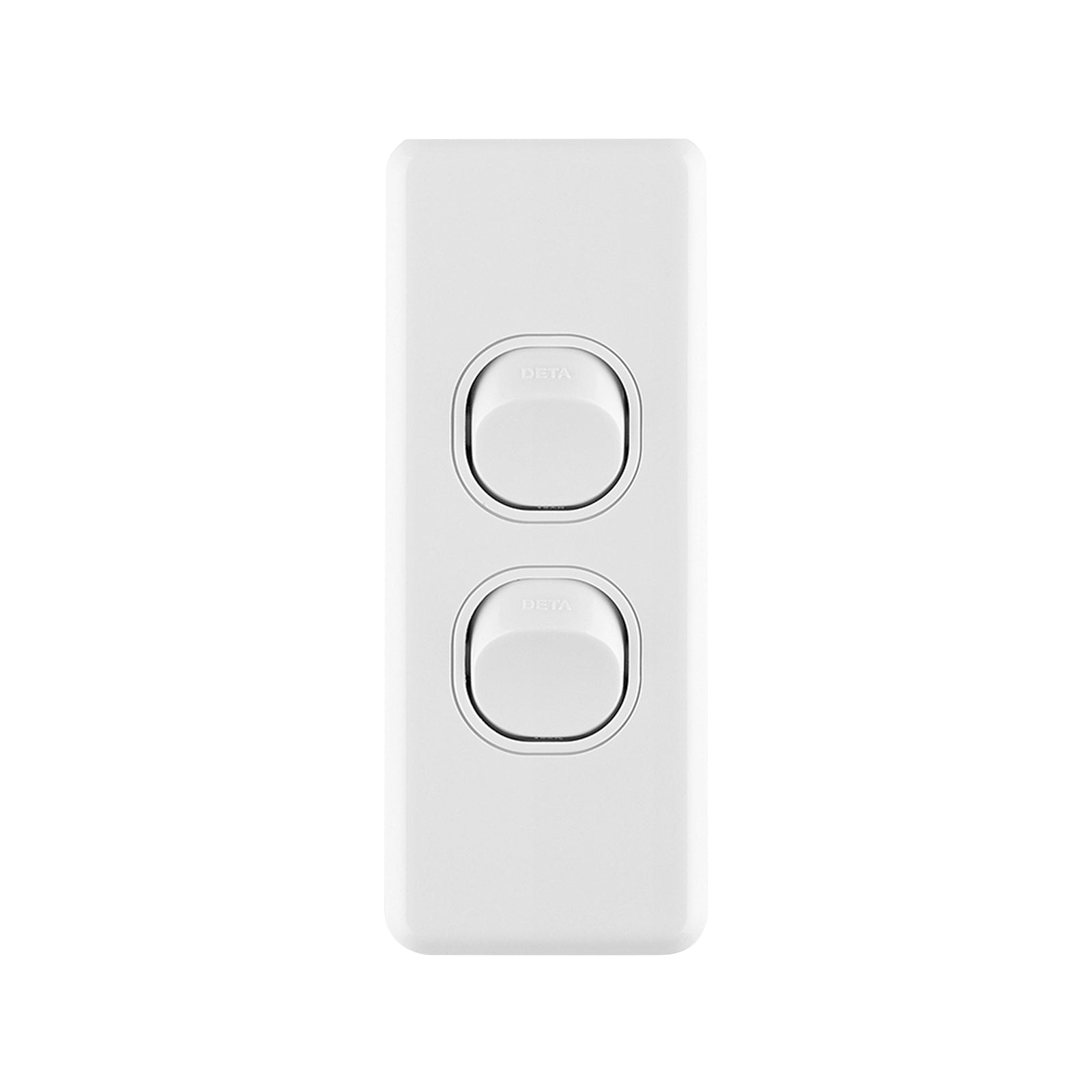 DETA X6 Double Architrave Switch 240V 10A White Polycarbonate