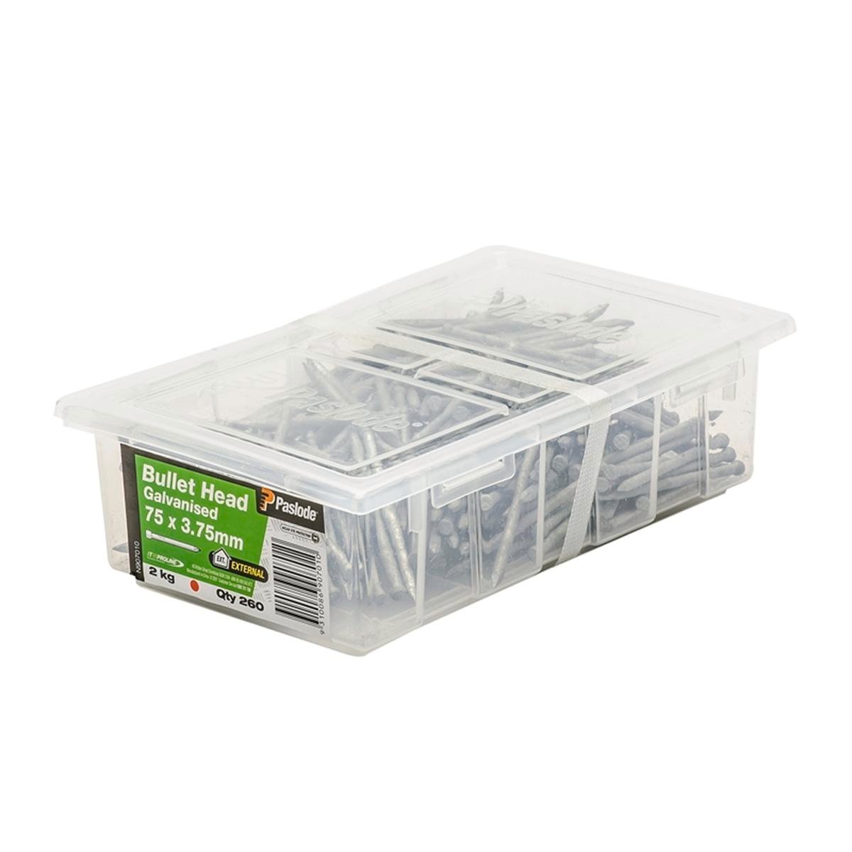 Paslode 75 x 3.75mm 2kg Galvanised Steel Bullet Head Nails - 260 Pack
