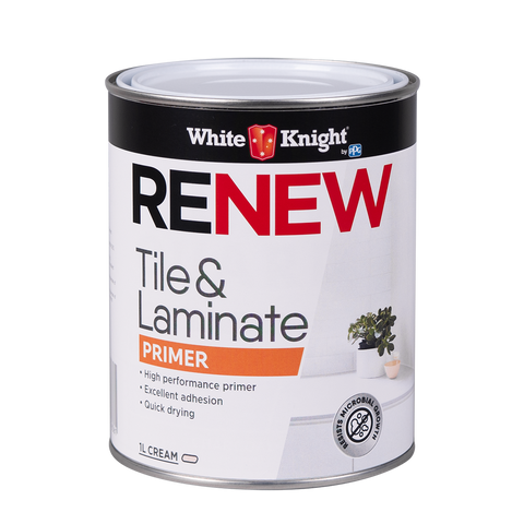 White Knight 1L Renew Tile & Laminate Primer Paint Water Based - Cream