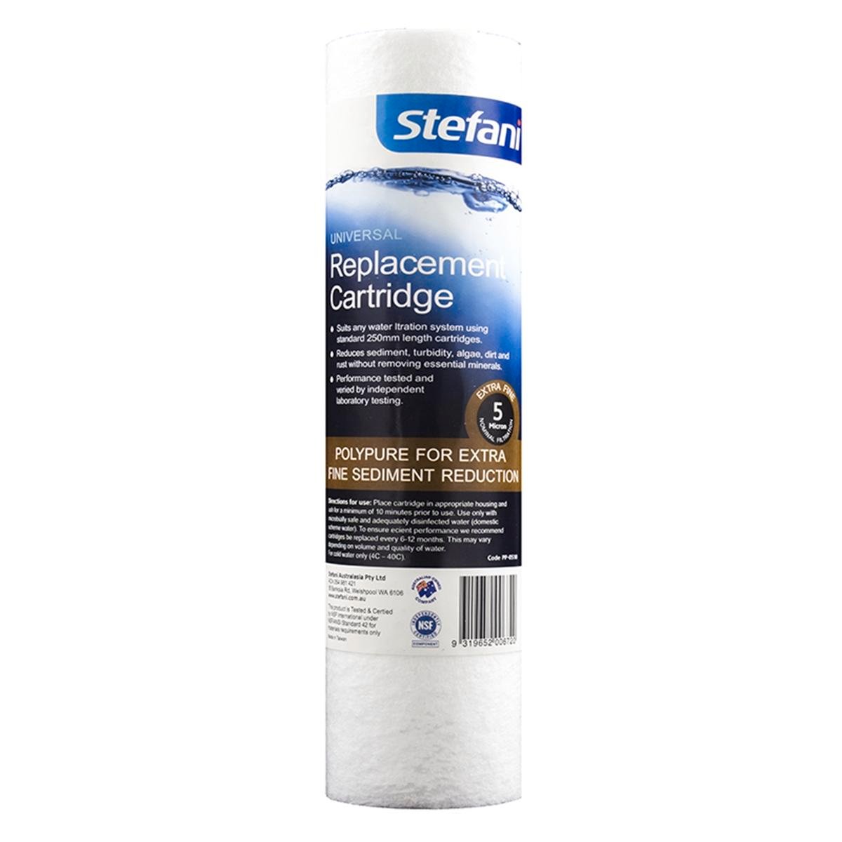 Stefani 5 Micron Extra Fine Universal Replacement Filter, 250mm, Polypropylene
