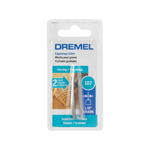 Dremel 2.4mm (107) Engraving Cutter - 2 Pack