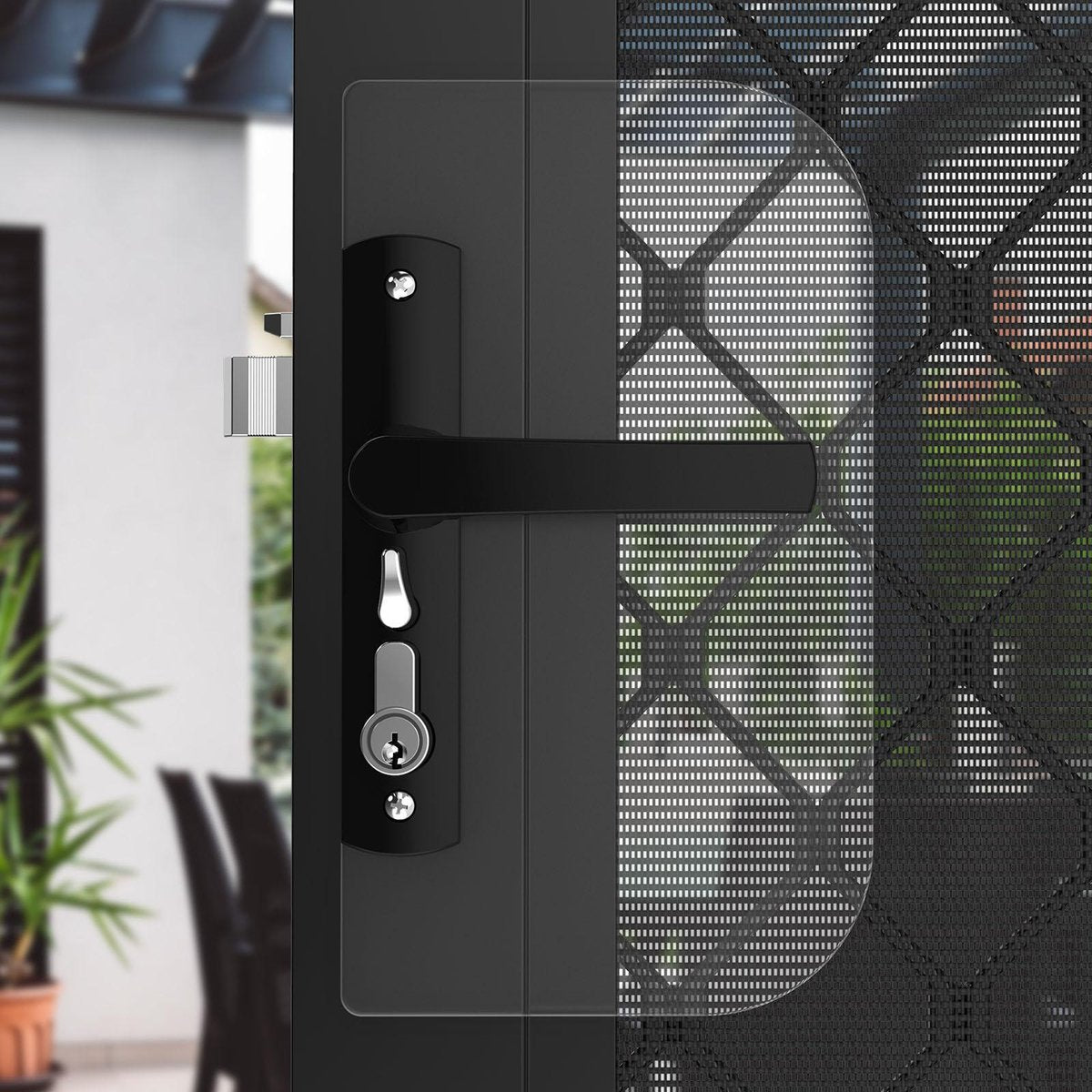 Rolltrak Black Keyed Hinged Screen Door Lock 50mm Alloy Security - SuperSaverAU - view 4