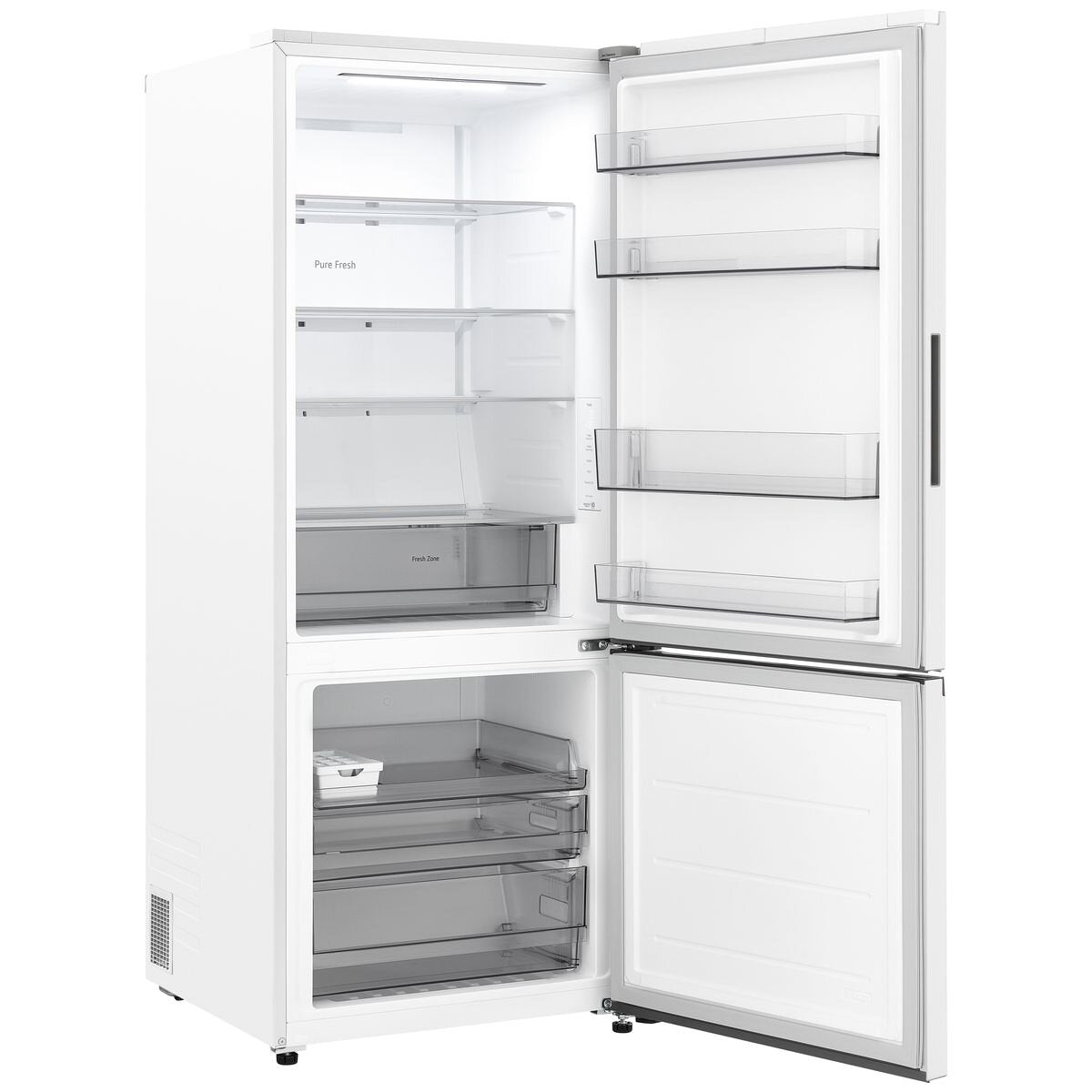 LG Bottom Mount Frost Free Fridge - White Finish, WiFi Connectivity, 5.5 Star Energy Rating - GB-B400MW