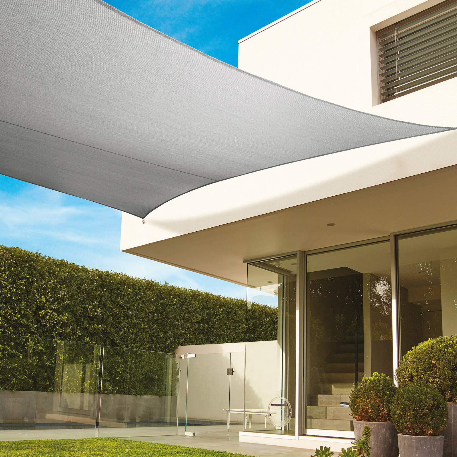 Coolaroo 5.4 x 5.4m Stone Square Commercial Grade Shade Sail - 95% UV Block