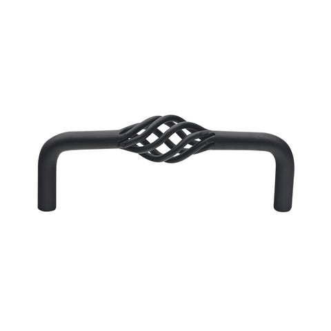 Prestige 105mm Matte Black Twist Handle, Steel, Traditional Cabinet Drawer Pull