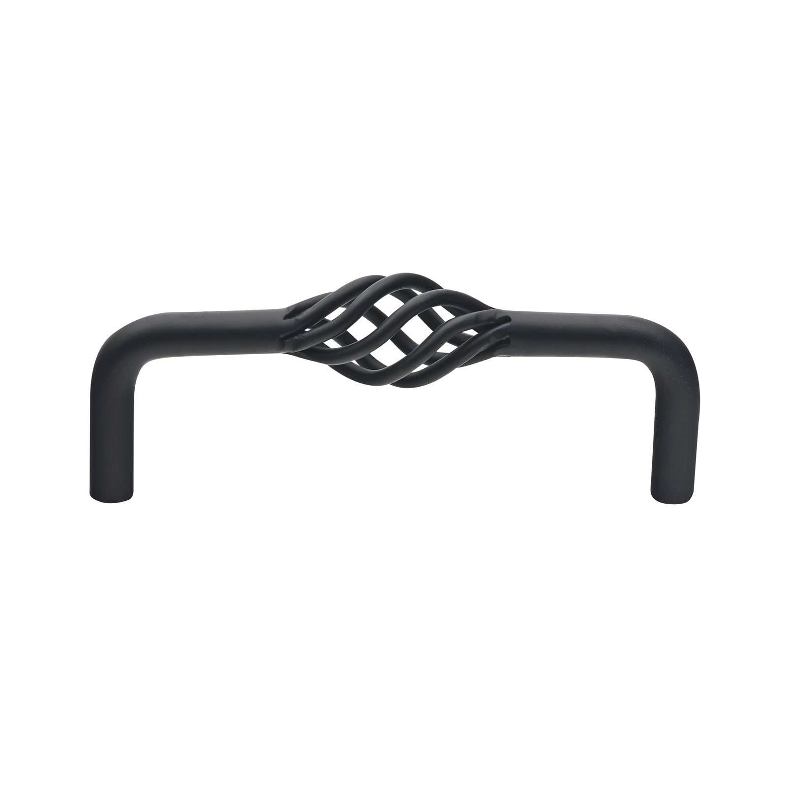 Prestige 105mm Matte Black Twist Handle, Steel, Traditional Cabinet Drawer Pull