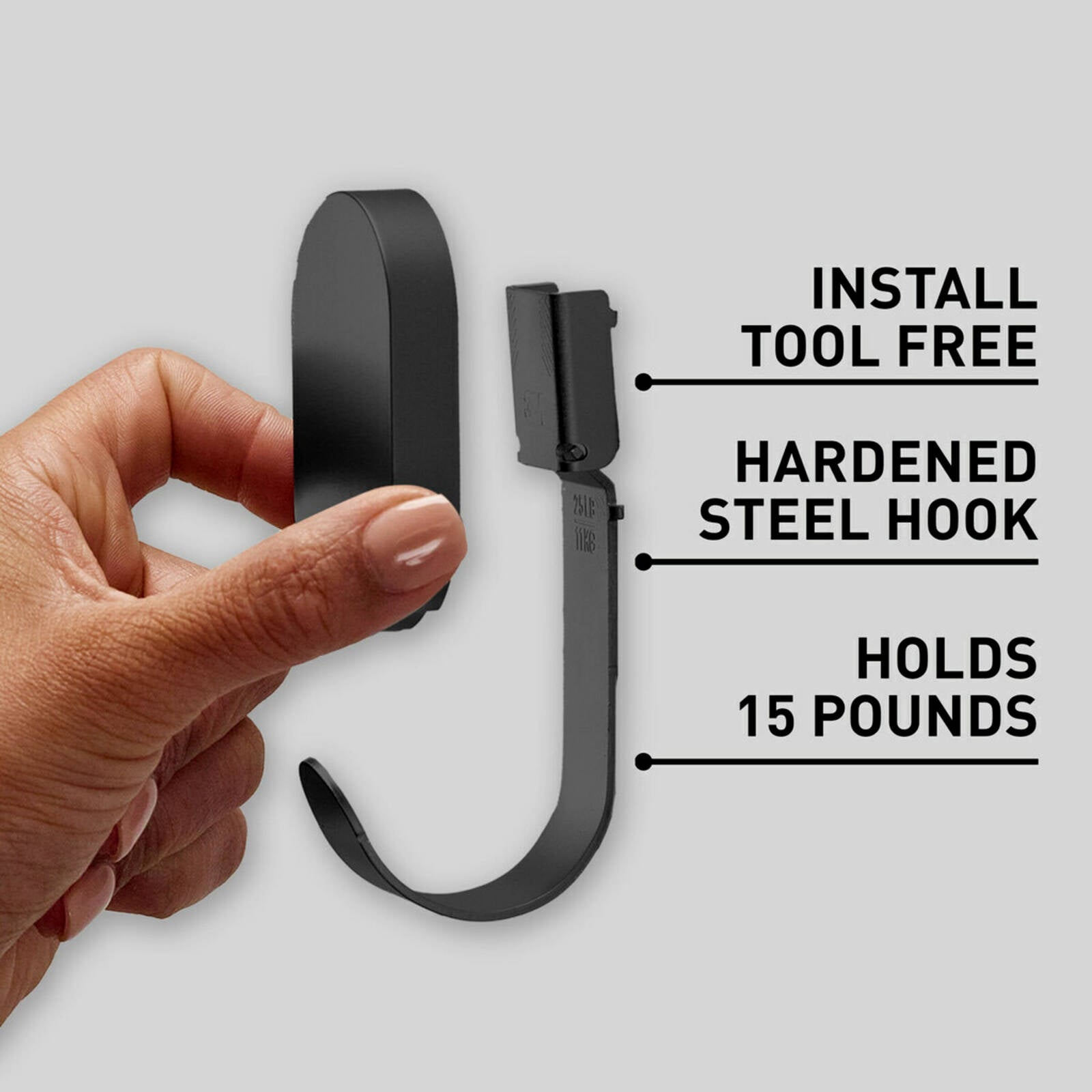 3M CLAW Plasterboard Wall Hook Black 11kg