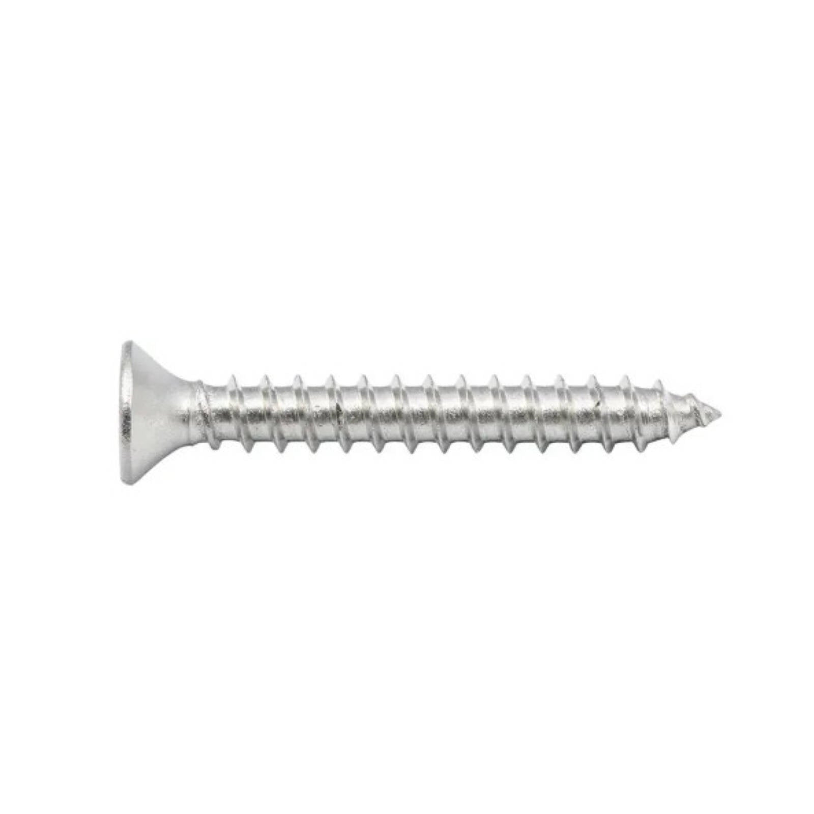 Zenith 8G x 30mm 302 Stainless Steel Countersunk Timber Screws - Long Thread, Phillips, 8 Pack