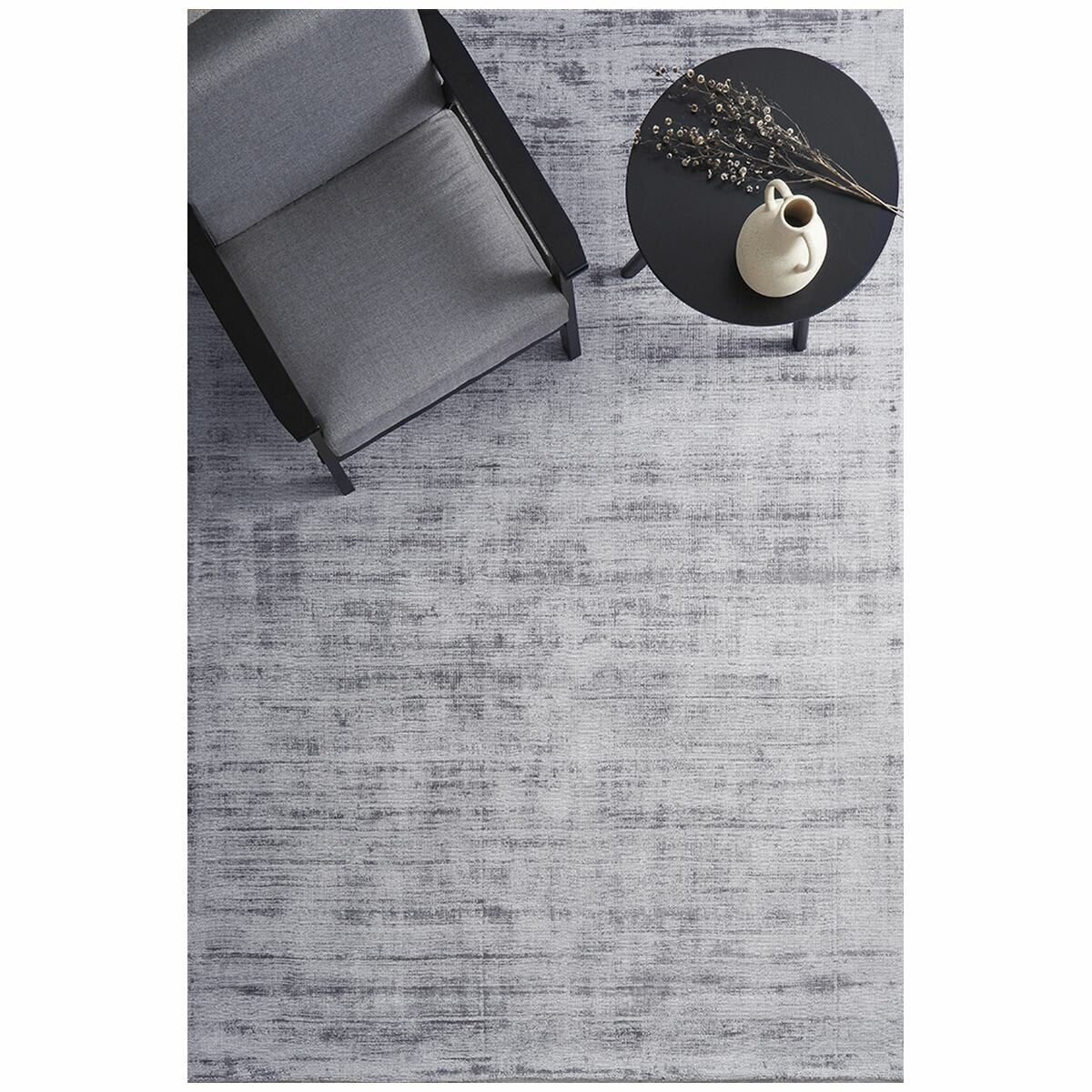 Rug Culture Bliss Hand Loomed Extra Large Rug 400x300 - Grey Viscose, Cotton Backing - BLSGREY400X300