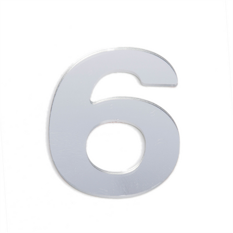 Sandleford 25mm Silver Self Adhesive House Number 6 Weather Resistant
