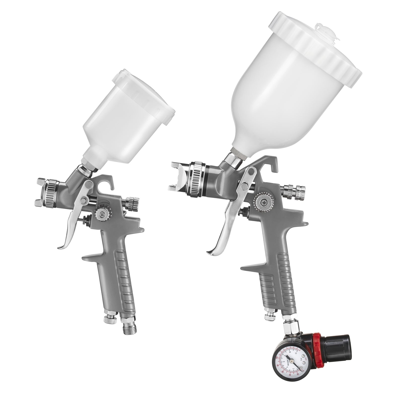 Ozito 3 Piece Gravity Feed Air Spray Gun Kit ASG-GFK, Metal, with Touch-Up Gun and Regulator