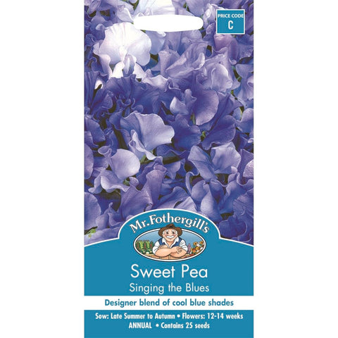 Mr Fothergill Sweet Pea Singing the Blues - 180cm Seeds - Scented - SuperSaverAU - view 1