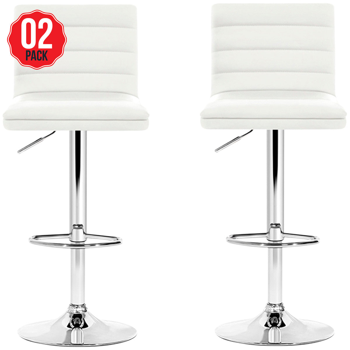 Artiss Arne Barstool White 2 Pack - SuperSaverAU - view 1