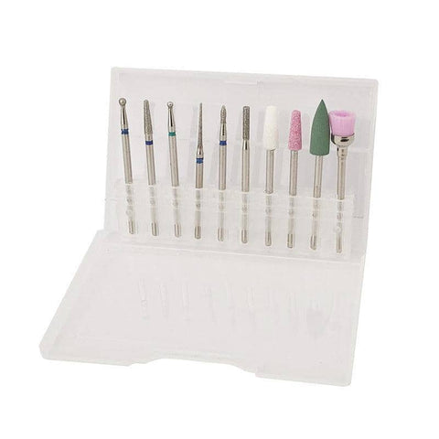 Diamond Nail Drill Bits, Pack of 10 - Style 01, Electric Manicure Pedicure Tool