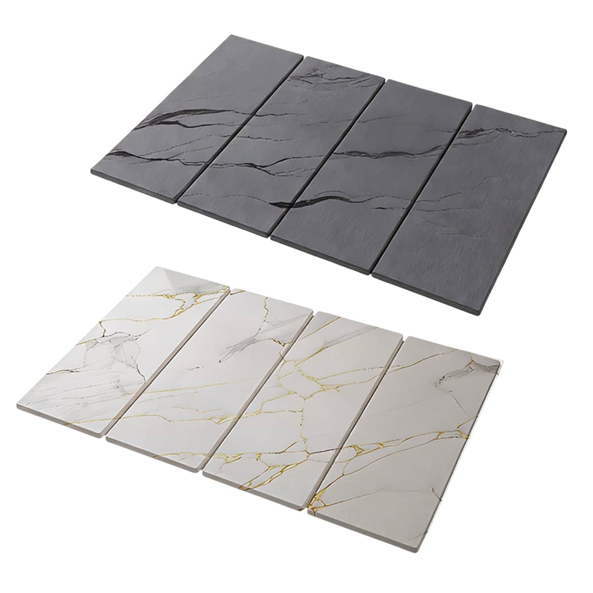 Diatomite Dish Drying Mat, Foldable Absorbent Sink Pad - White Marble - view 3