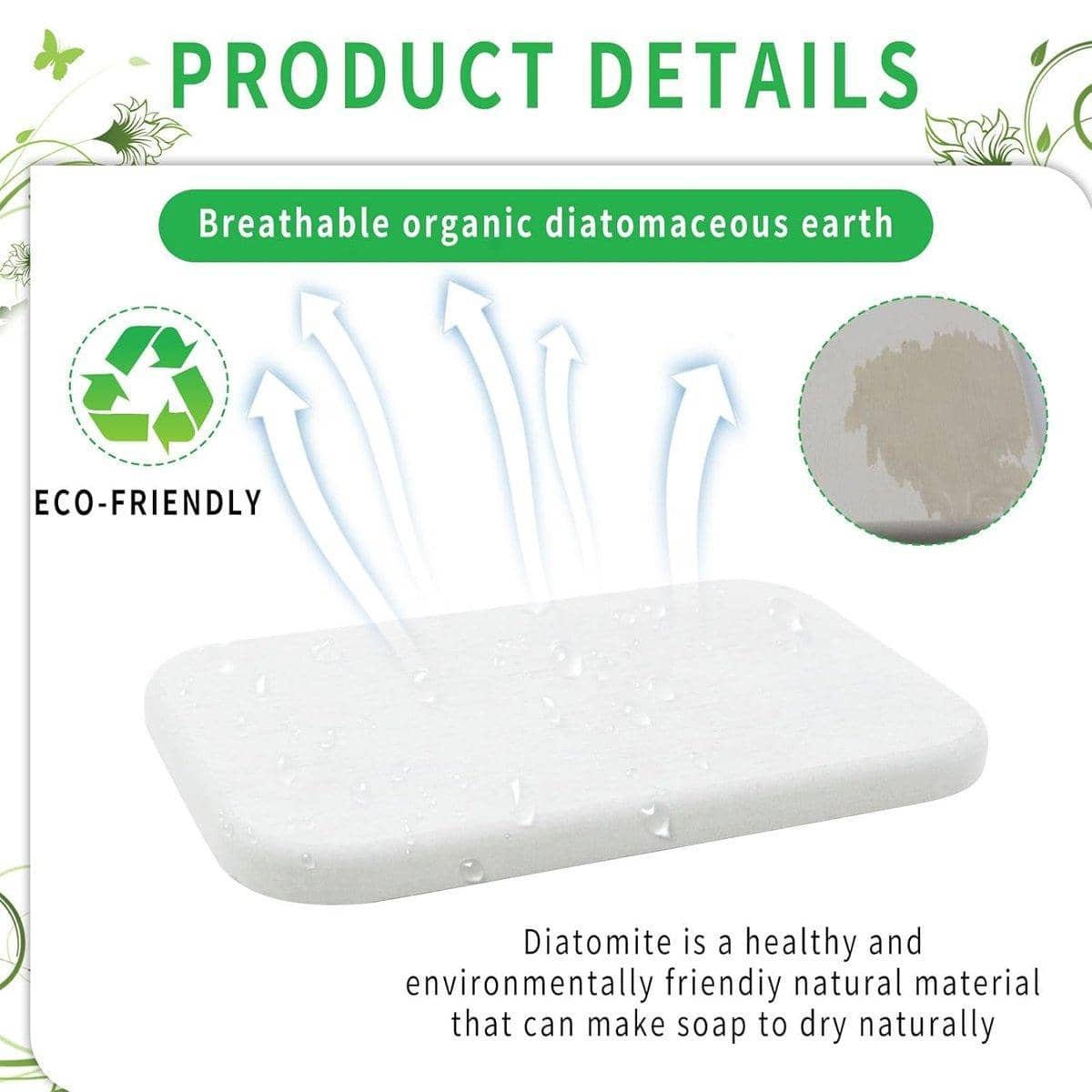 Diatomite Tray and Soap Dish Set - 4-Piece, White - view 5