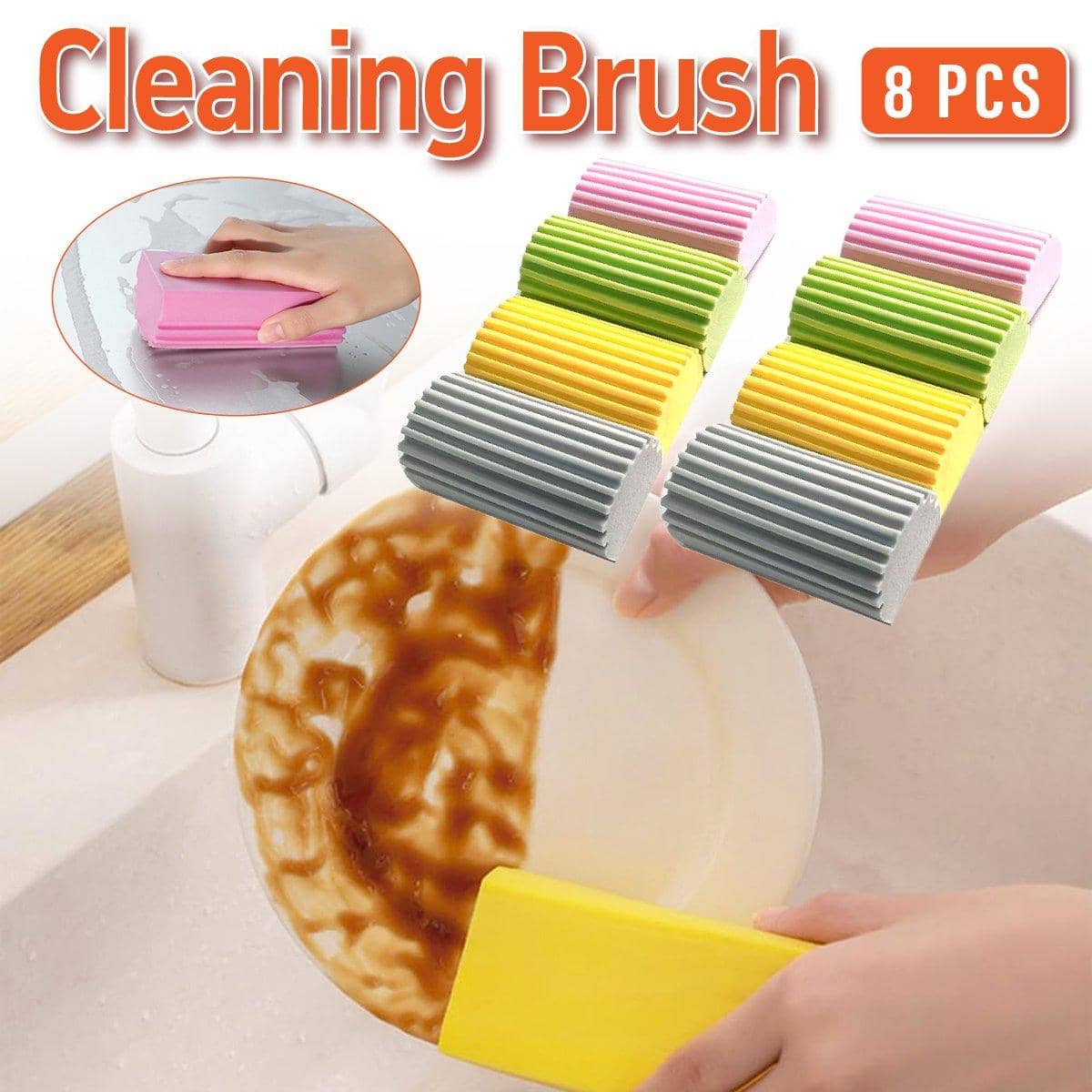 Dishwashing Sponge Scrubbers and Scouring Pads Set, Pack of 8