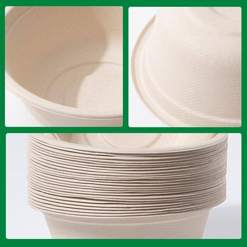 Disposable Bagasse Bowls with Lid, 500 ml - Pack of 250 - view 5