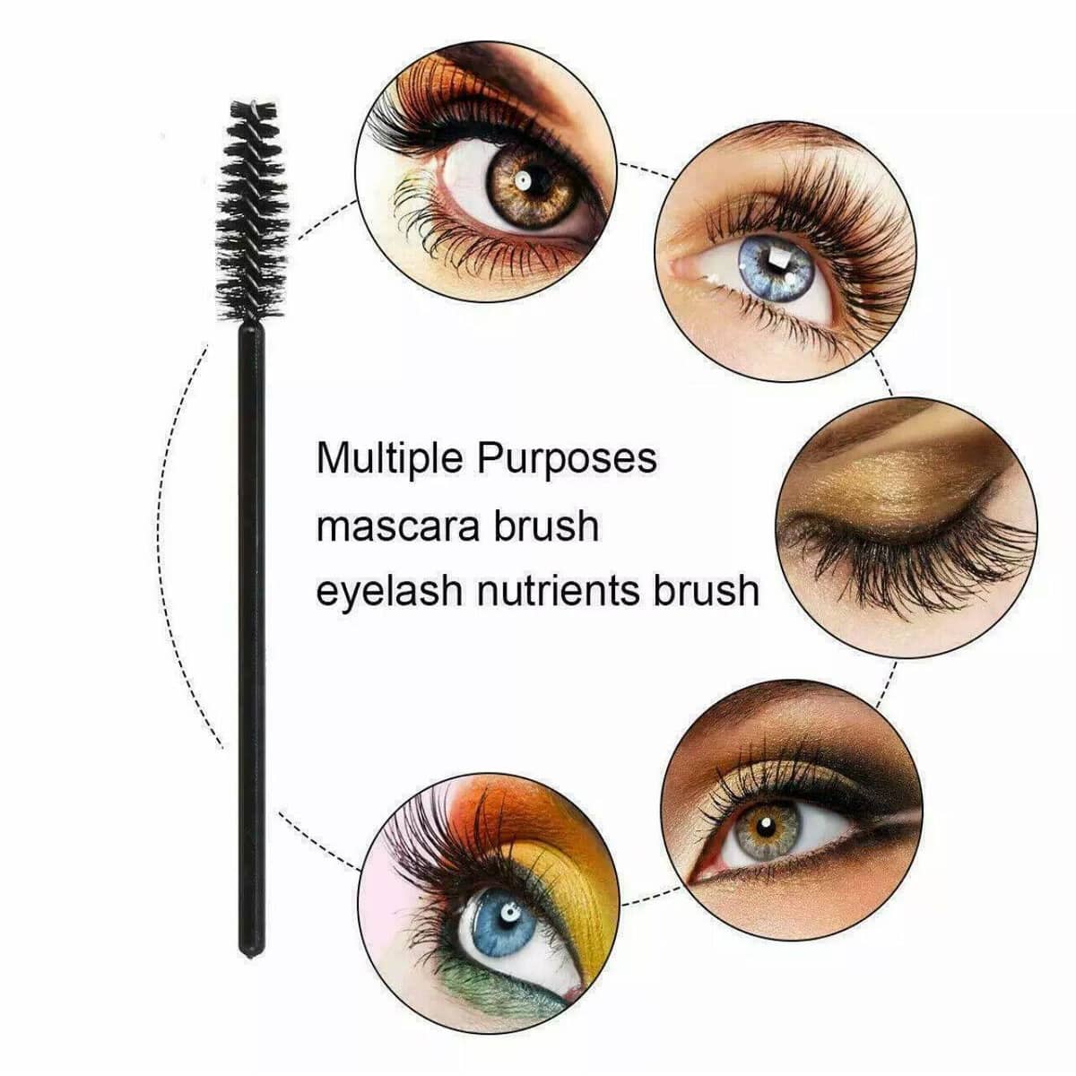 Disposable Mascara Wands Eyelash Lash Extension Brushes - Pink and Clear, Pack of 50 - view 5