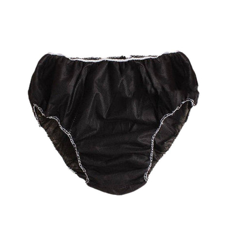 Disposable Nonwoven Travel Briefs for Women, Pack of 100 - Black