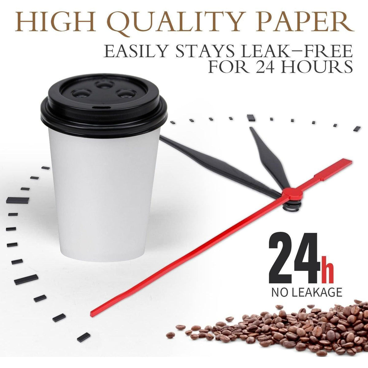 Disposable Paper Coffee Cups Single Wall - Large (16oz), Pack of 100 - view 8