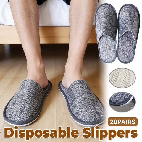Disposable Slippers for Hotel and Travel, Pack of 20 Pairs